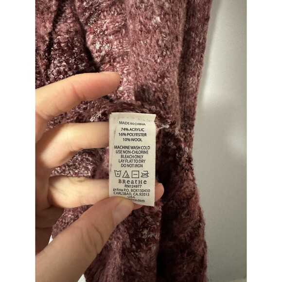 Prana Rhonda Duster Cardigan Long Sweater Size M Fuzzy Marled Wool Blend - Picture 3 of 4